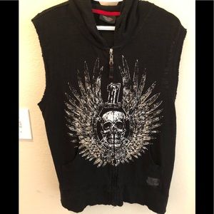 Harley Davidson zip up hoodie no sleeves